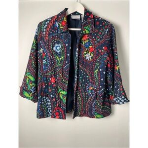 Alfred Dunner Multicolor Paisley Blazer